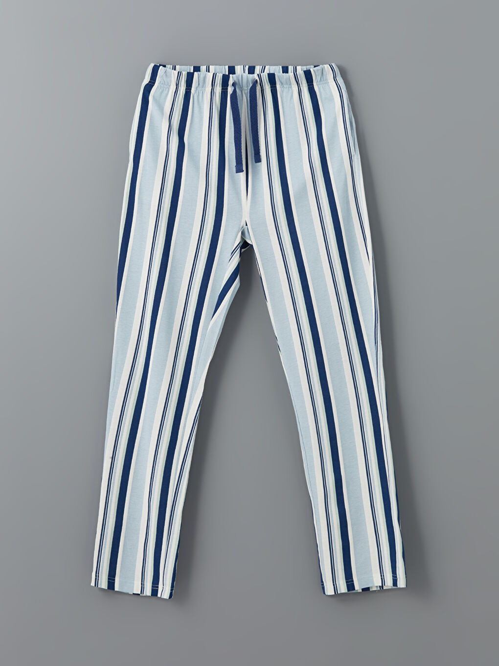 Beyaz Standart Kalıp Çizgili Erkek Pijama Altı