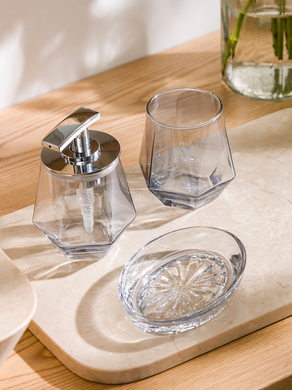 Renksiz 3 Parça Cam Banyo Seti-1