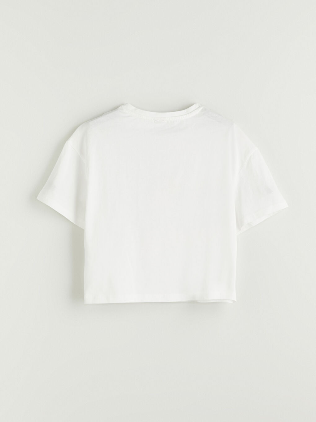 Ekru Bisiklet Yaka İtalya Baskılı Kız Çocuk Tişört-2