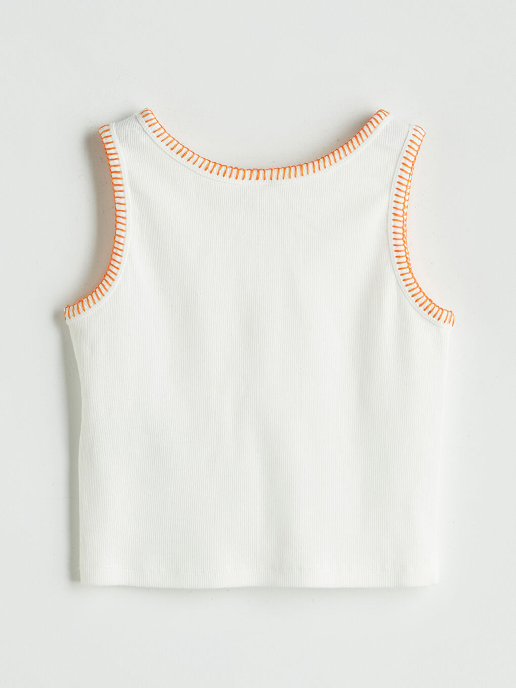 Ekru Bisiklet Yaka Çiçekli Kız Çocuk Atlet-2