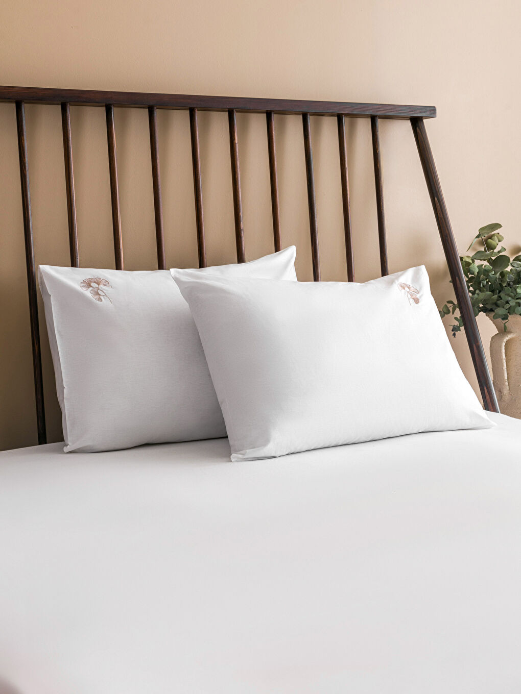 Flower Embroidered Cotton Pillowcase Set (2 Pcs) 50X70 Cm -S5GC53Z8-J5E