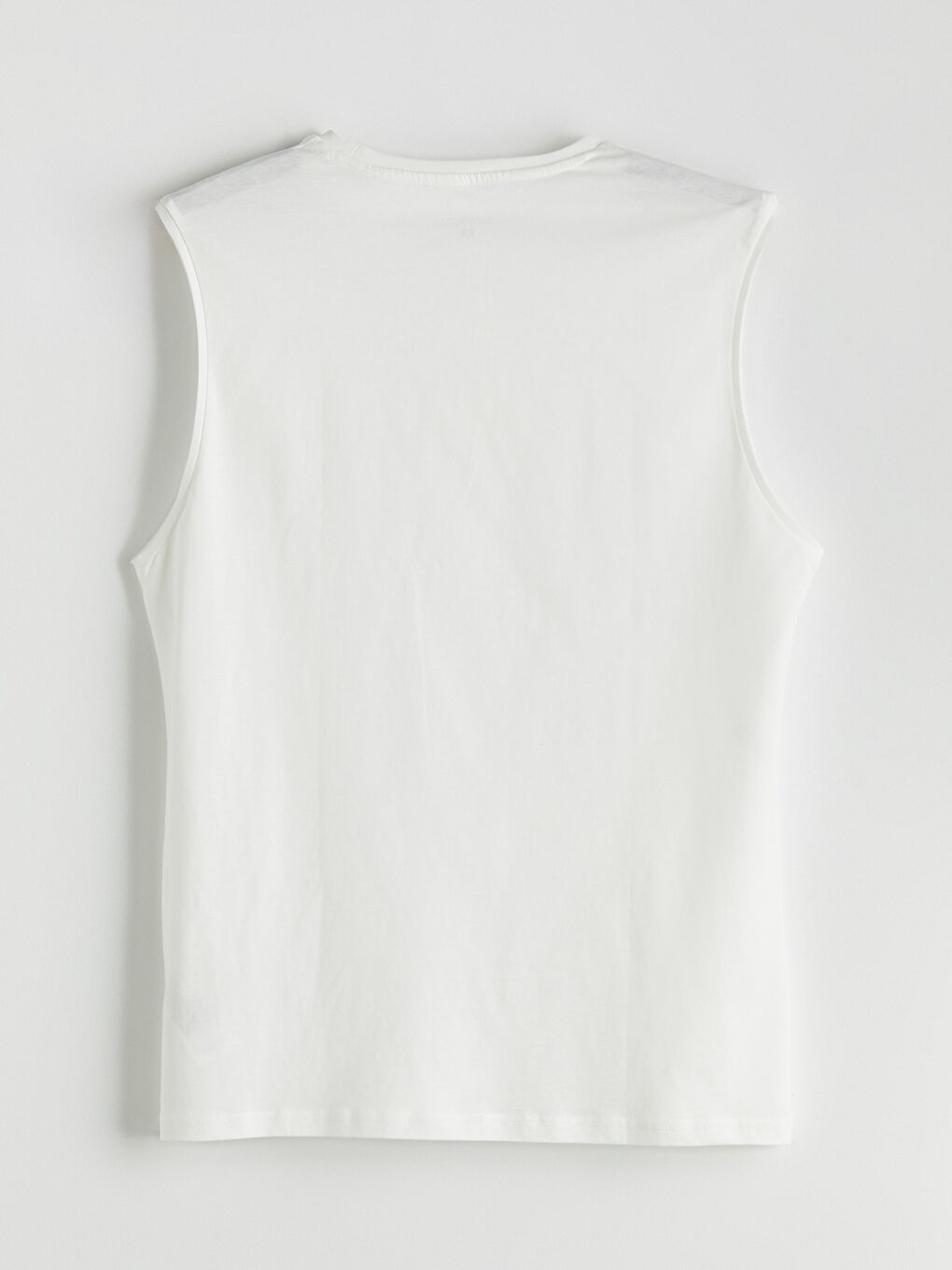 Ekru Bisiklet Yaka Baskılı Penye Erkek Pijama Üst-1