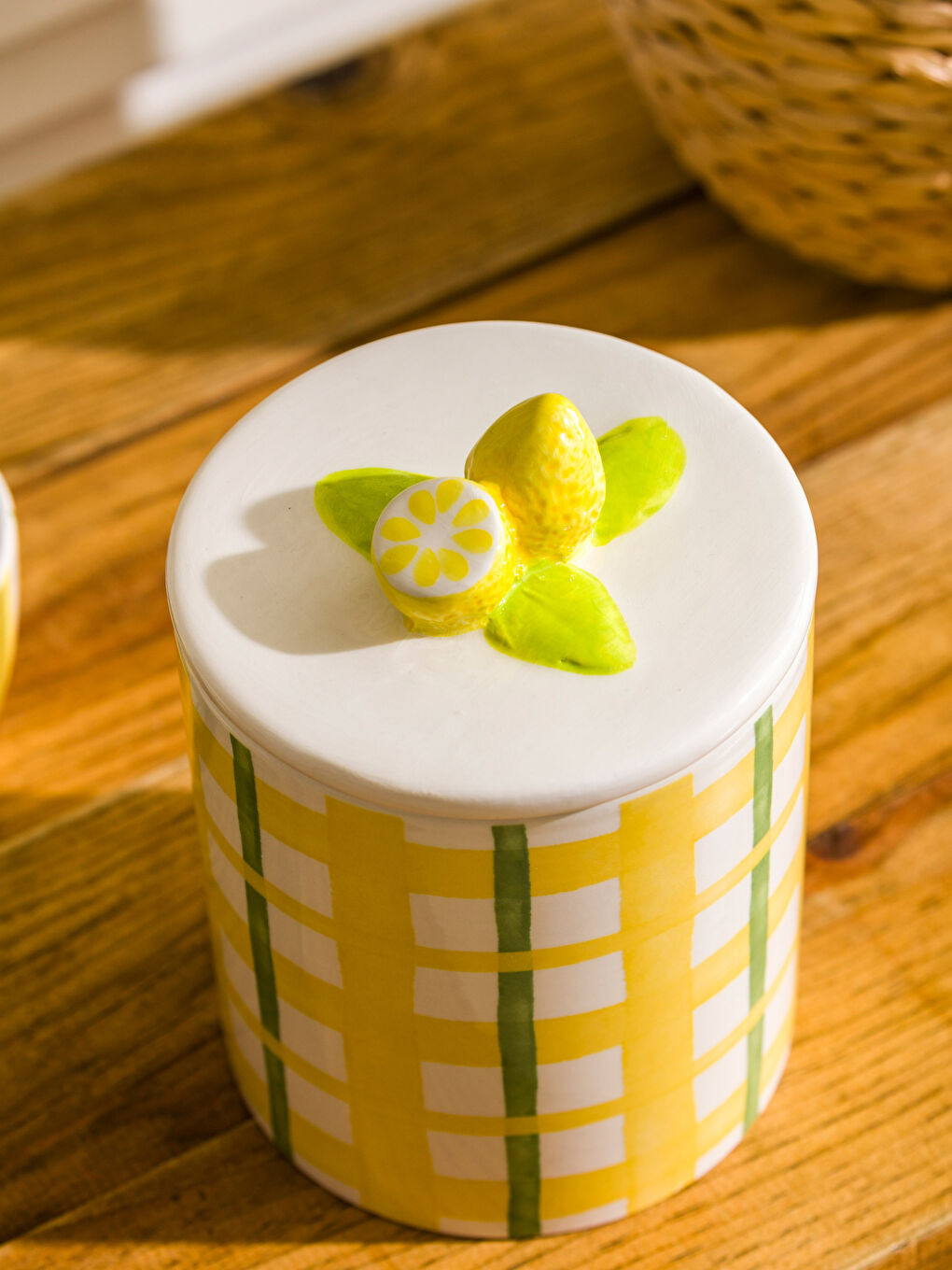 Karışık Baskılı Seramik Saklama Kabı 17 cm-1