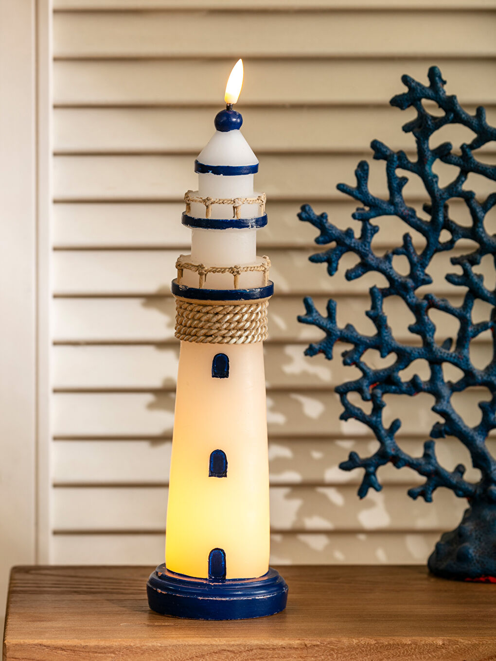 Lighthouse Figured Lighted Candle Holder 31 cm -S5GE65Z8-LSJ