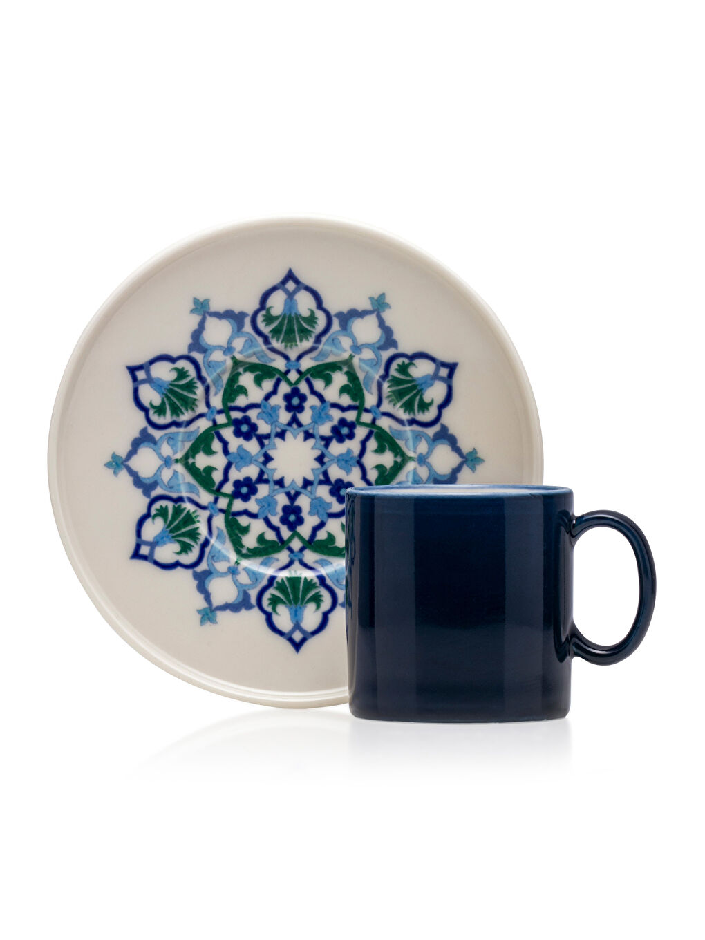 Mavi Baskılı Porselen 2 Kişilik Kahve Fincan Takımı 90 ml-4