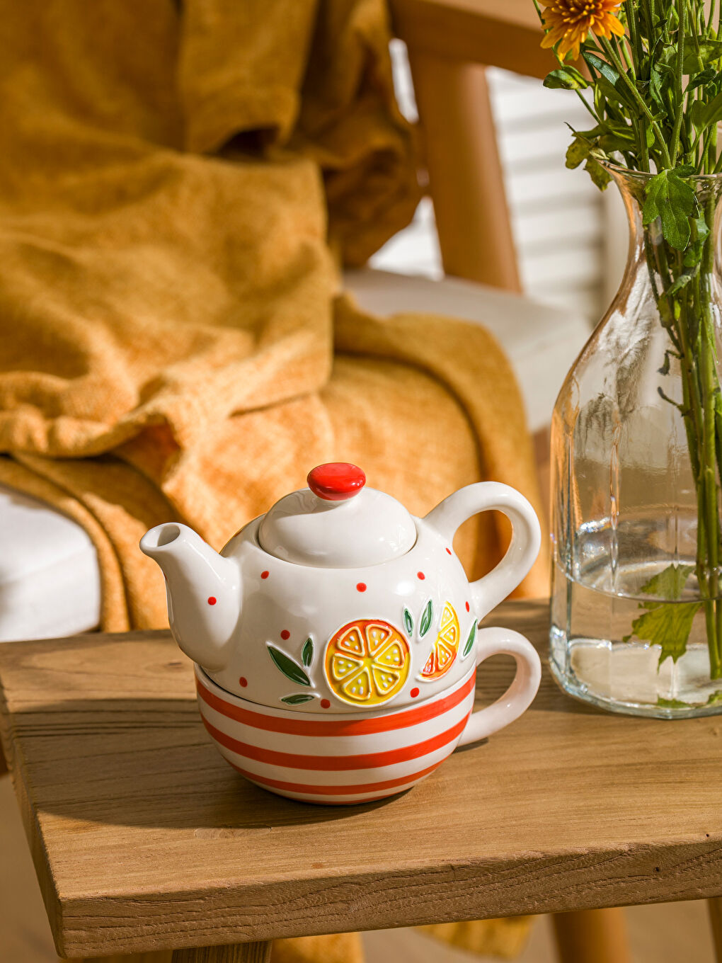 LCW HOME Printed Ceramic Teapot -S5GH22Z8-M0T