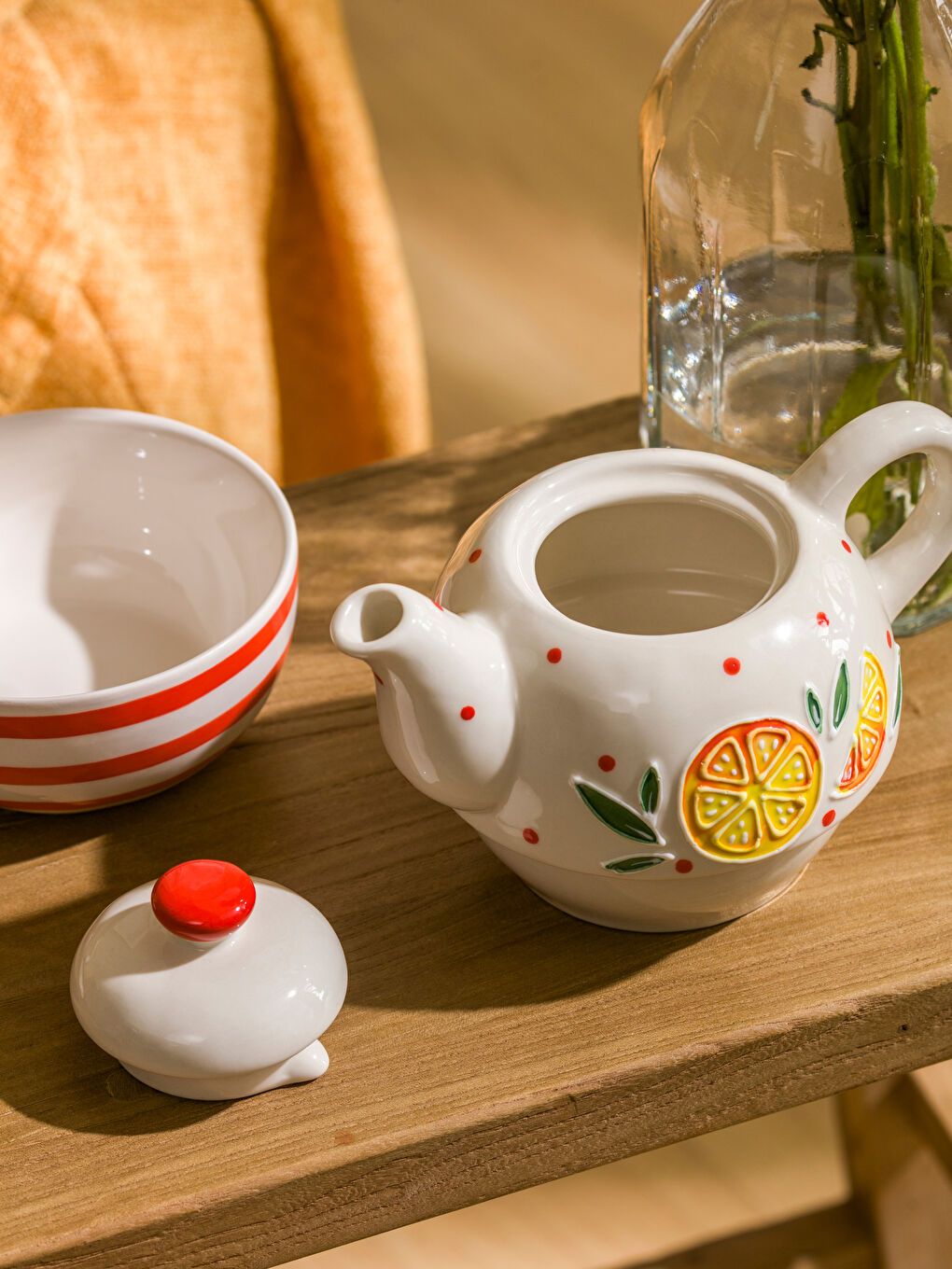 LCW HOME Printed Ceramic Teapot -S5GH22Z8-M0T