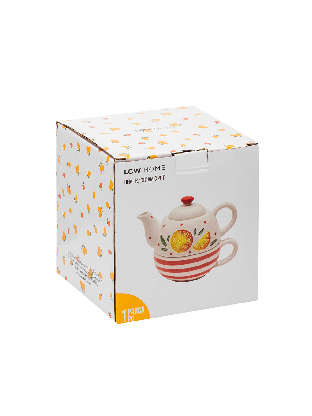 LCW HOME Printed Ceramic Teapot -S5GH22Z8-M0T