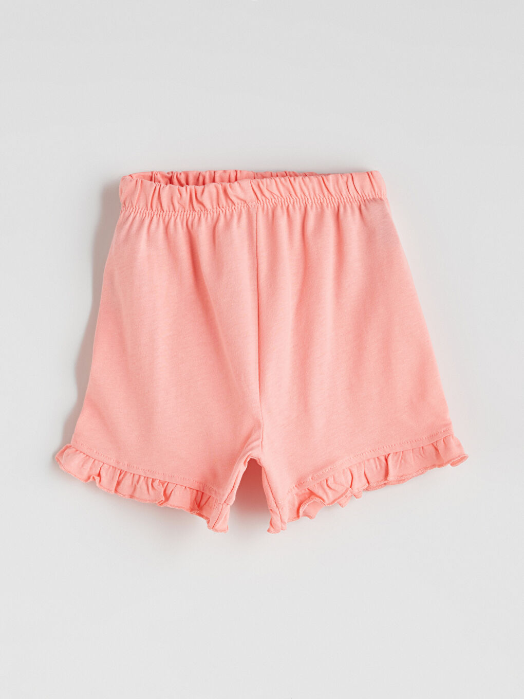 Mercan Beli Lastikli Basic Kız Bebek Şort