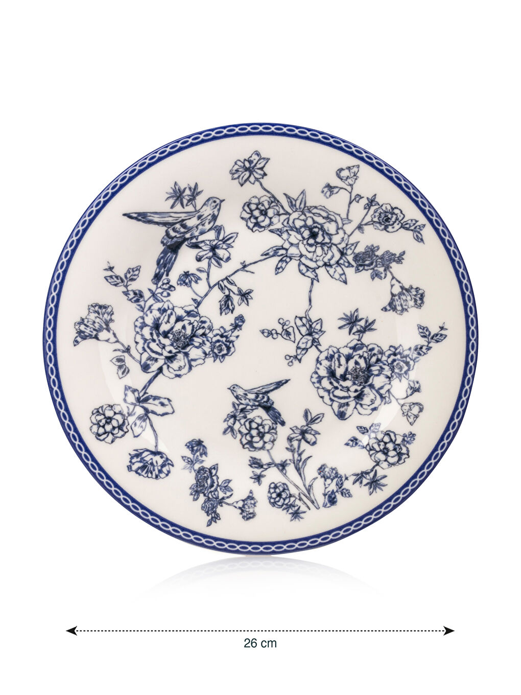 Mavi Desenli Porselen Yemek Tabağı 26 cm-3