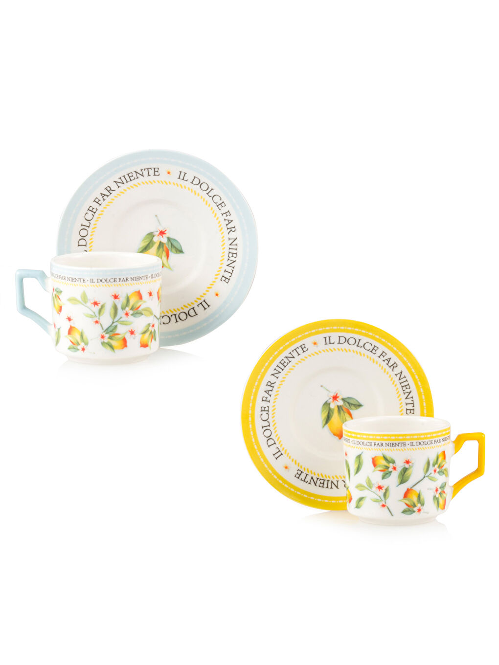 Floral Printed 2-Person Porcelain Coffee Cup Set 90 ml-5