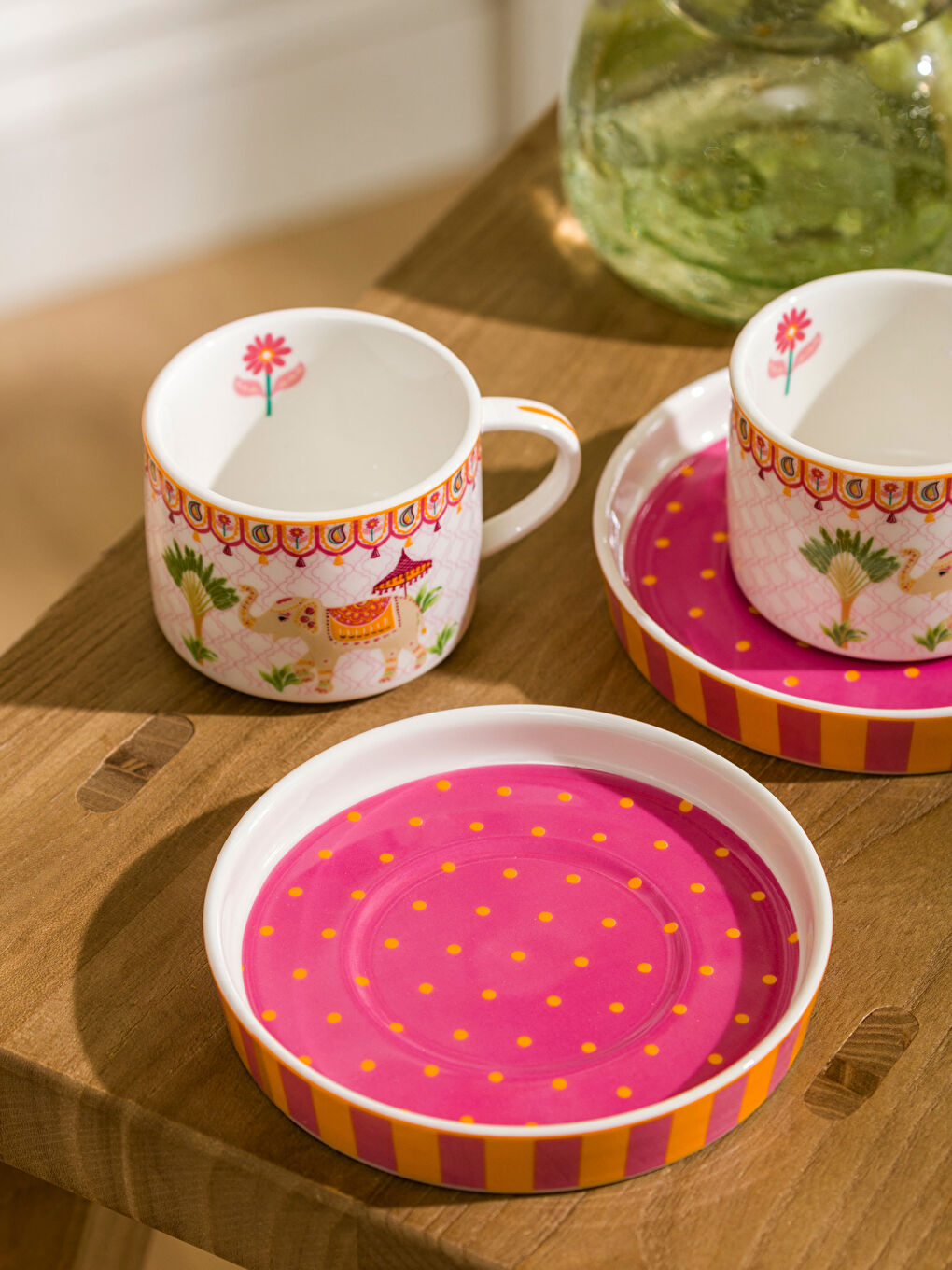 LCW HOME Printed 2-Person Porcelain Coffee Cup Set 90 ml -S5GL38Z8-M0T