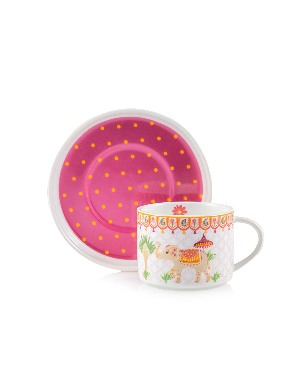 LCW HOME Printed 2-Person Porcelain Coffee Cup Set 90 ml -S5GL38Z8-M0T