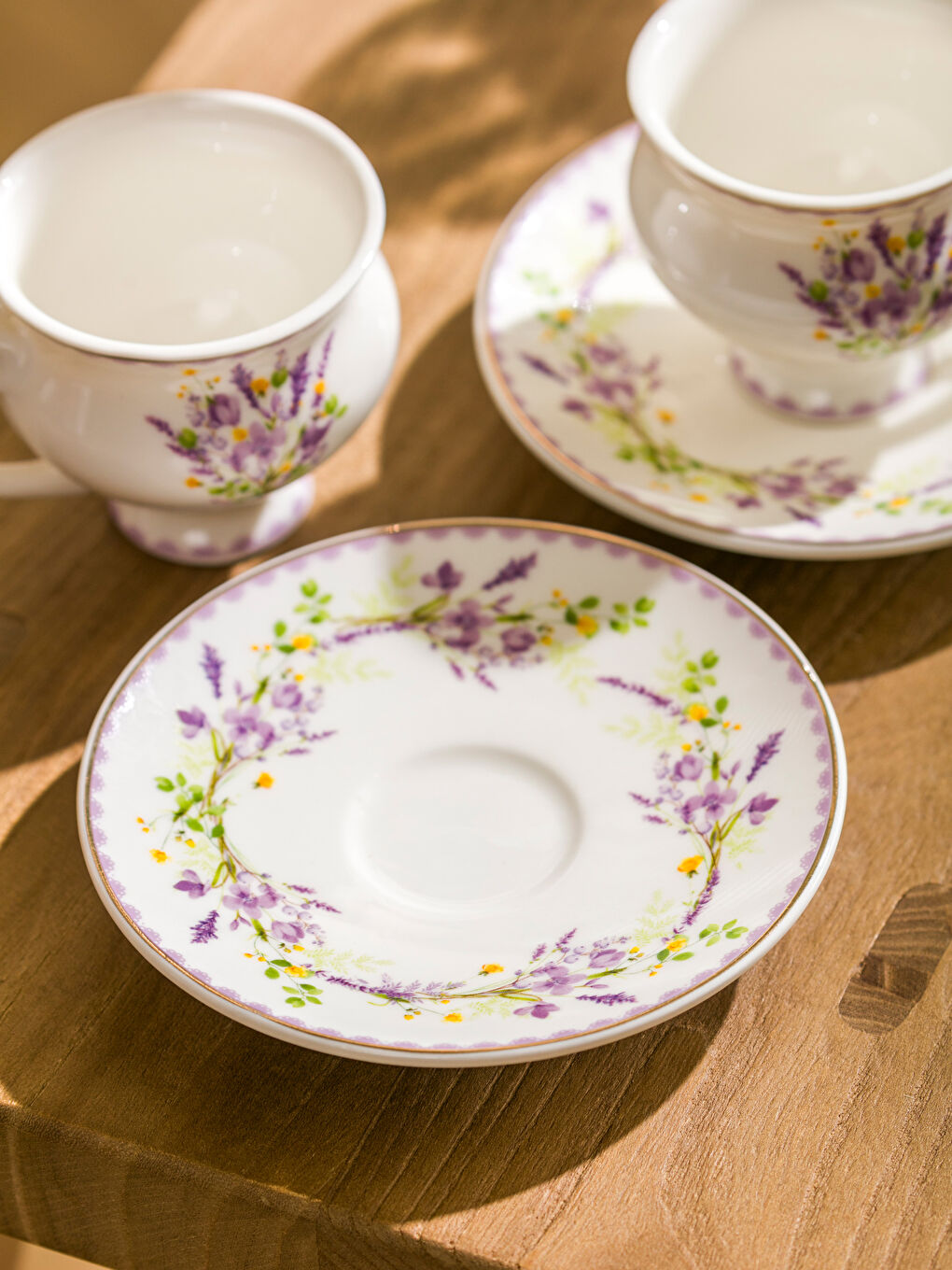 Karışık Çiçek Baskılı 2 Kişilik Kahve Fincan Takımı 90 ml-2