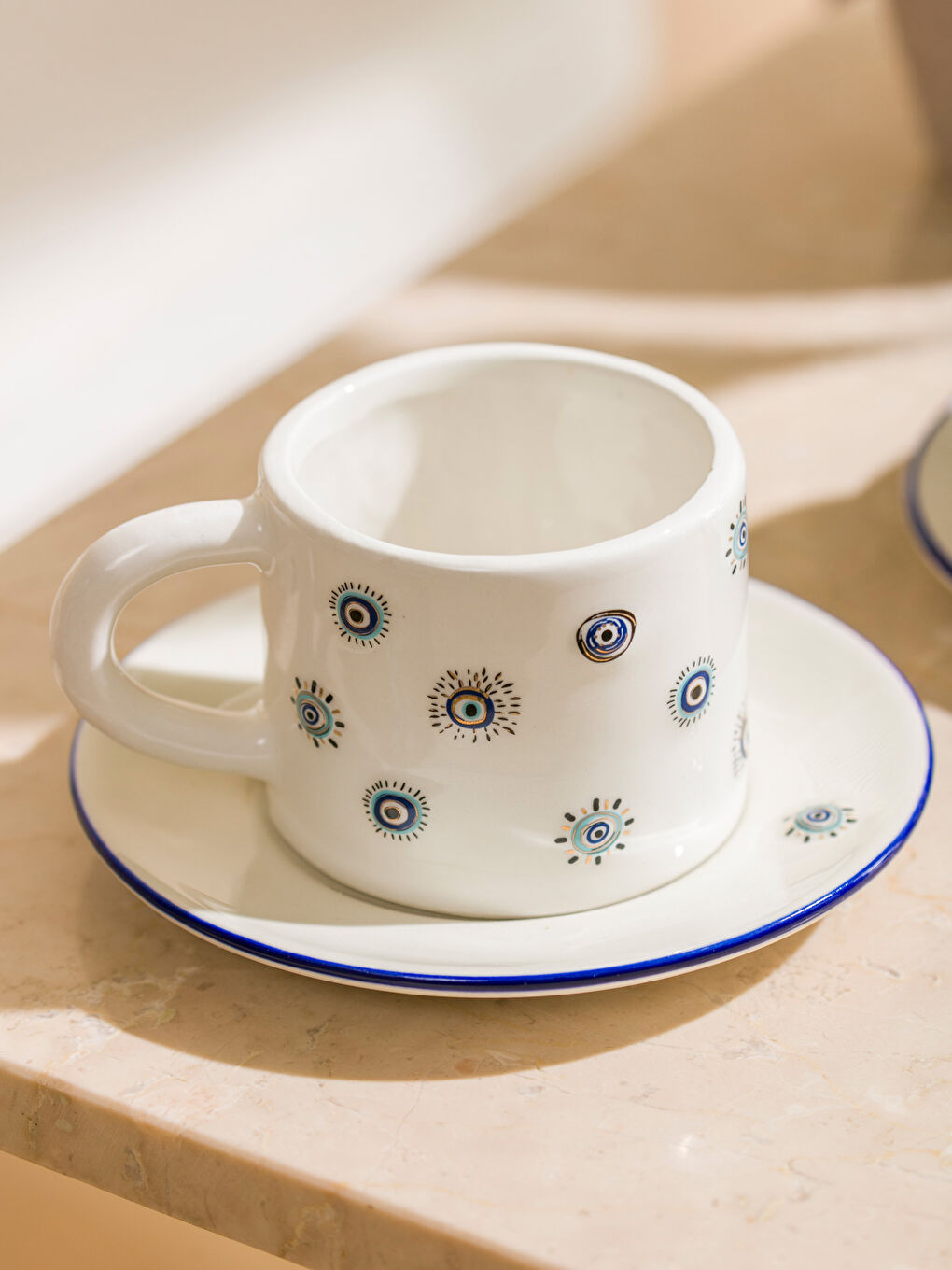 Eye Printed 2-Person Ceramic Coffee Cup Set 100 ml -S5GL65Z8-M0T