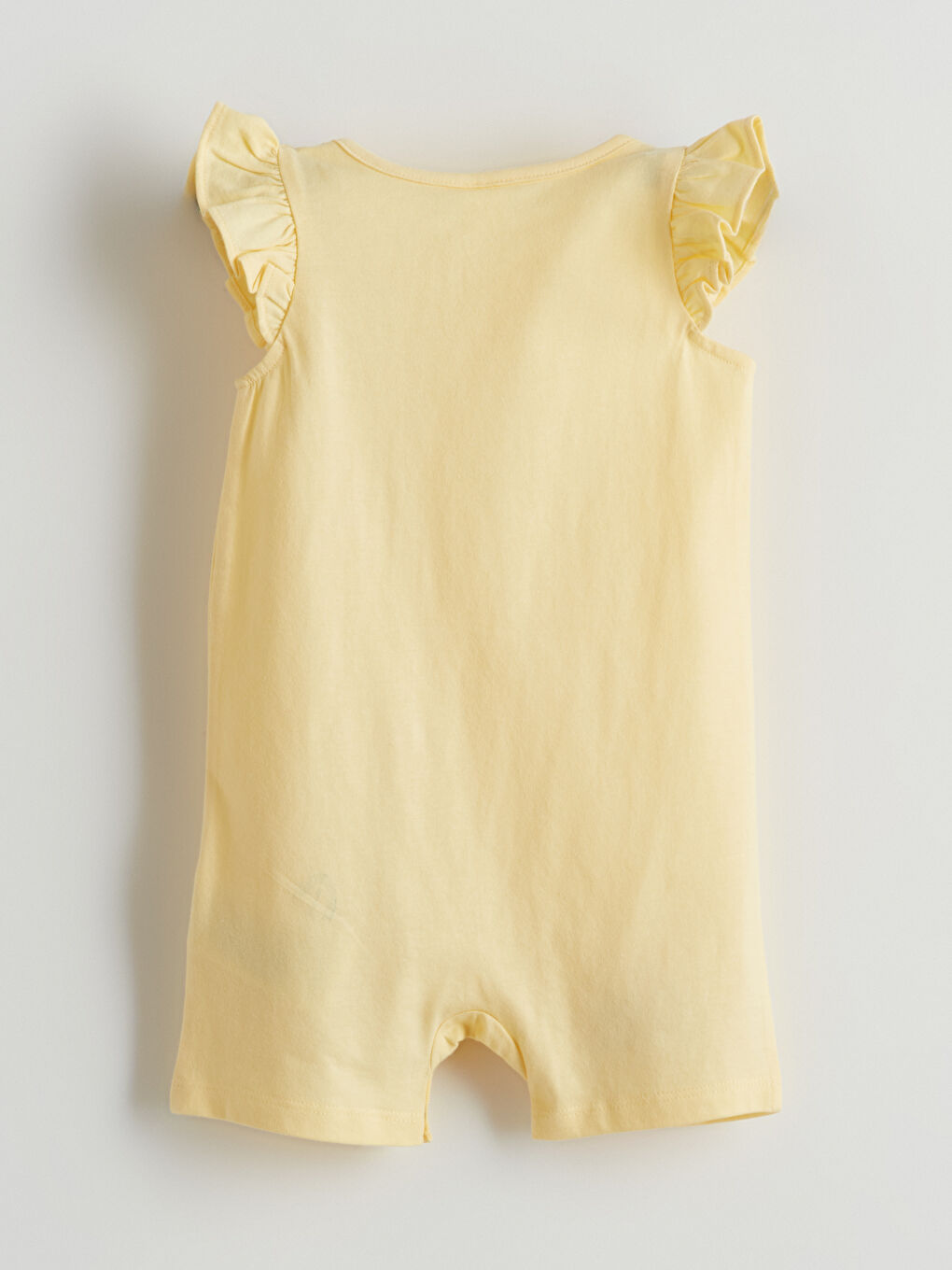 Sarı Bisiklet Yaka Çiçekli Kız Bebek Tulum-1