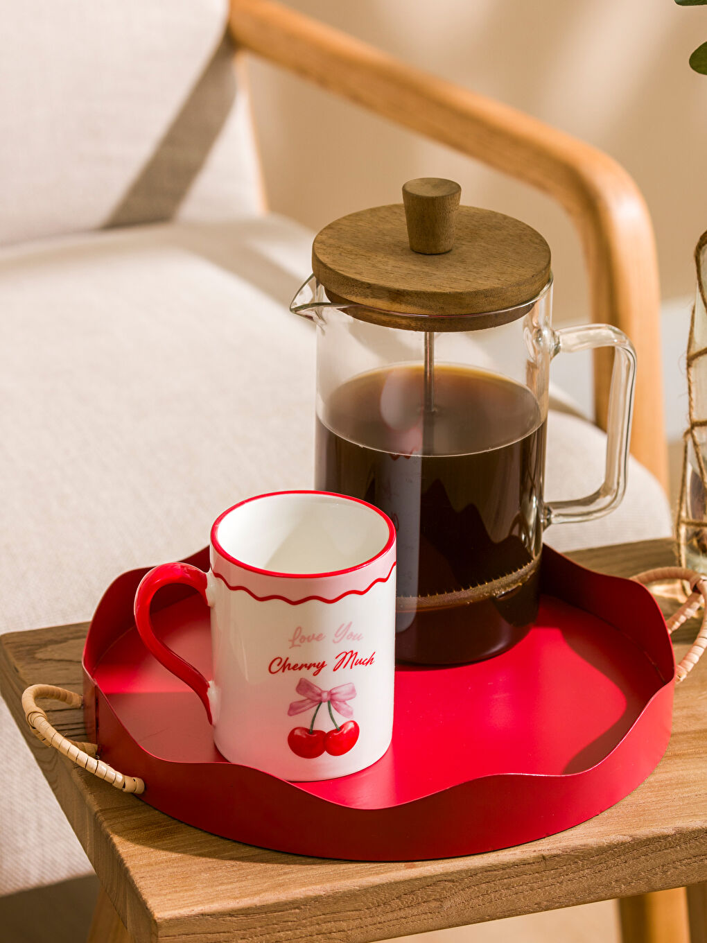 LCW HOME Šolja od porcelana sa štampanim trešnjama 320 ml -S5GO43Z8-LTQ
