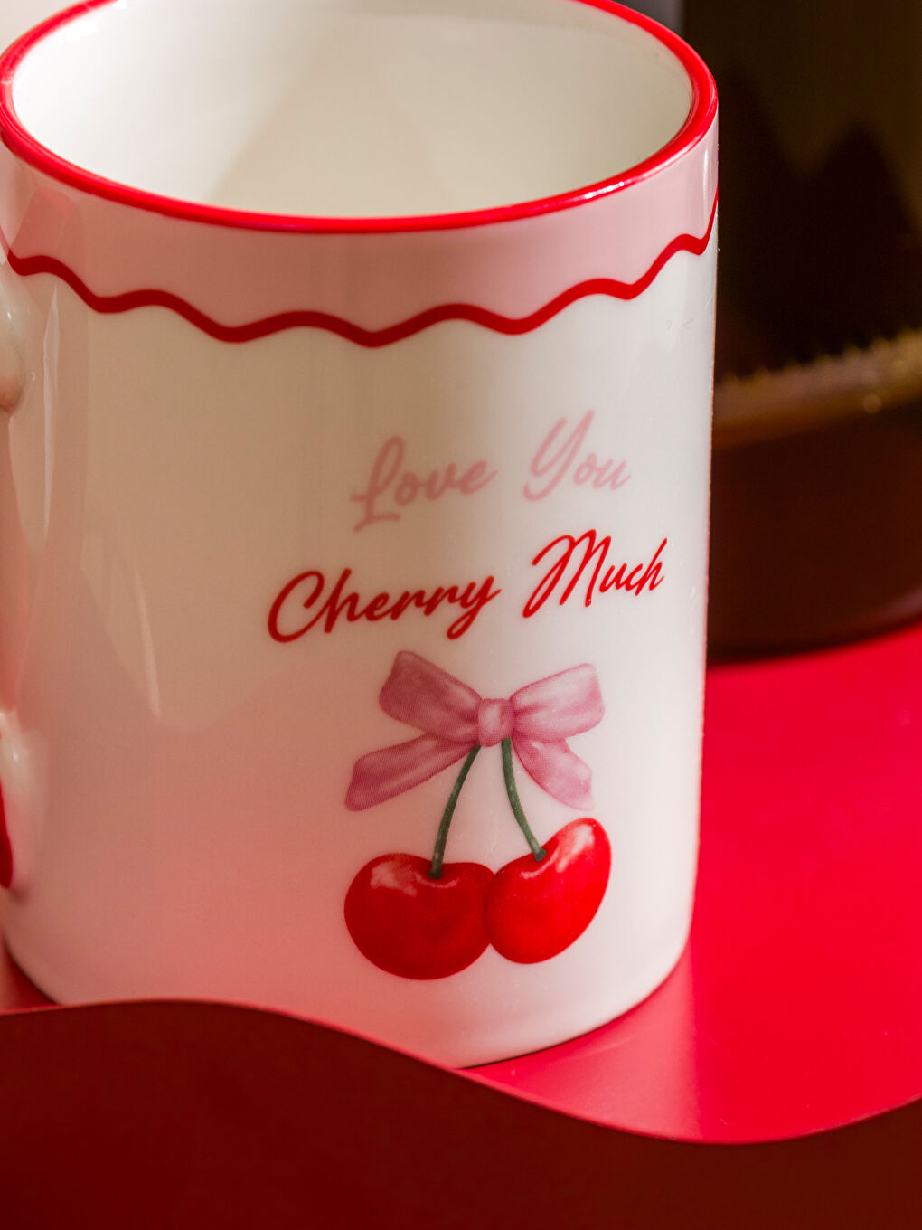 LCW HOME Šolja od porcelana sa štampanim trešnjama 320 ml -S5GO43Z8-LTQ