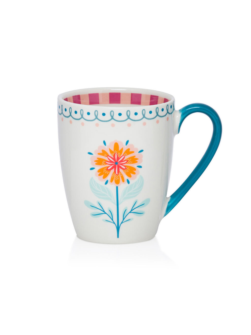 LCW HOME Karişik Çiçek Baskılı Porselen Kupa 320 ml - 4