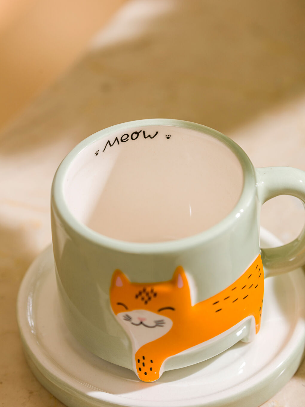 LCW HOME Karişik Kedi Figürlü 2 Kişilik Seramik Kahve Fincan Takımı 80 ml - 1