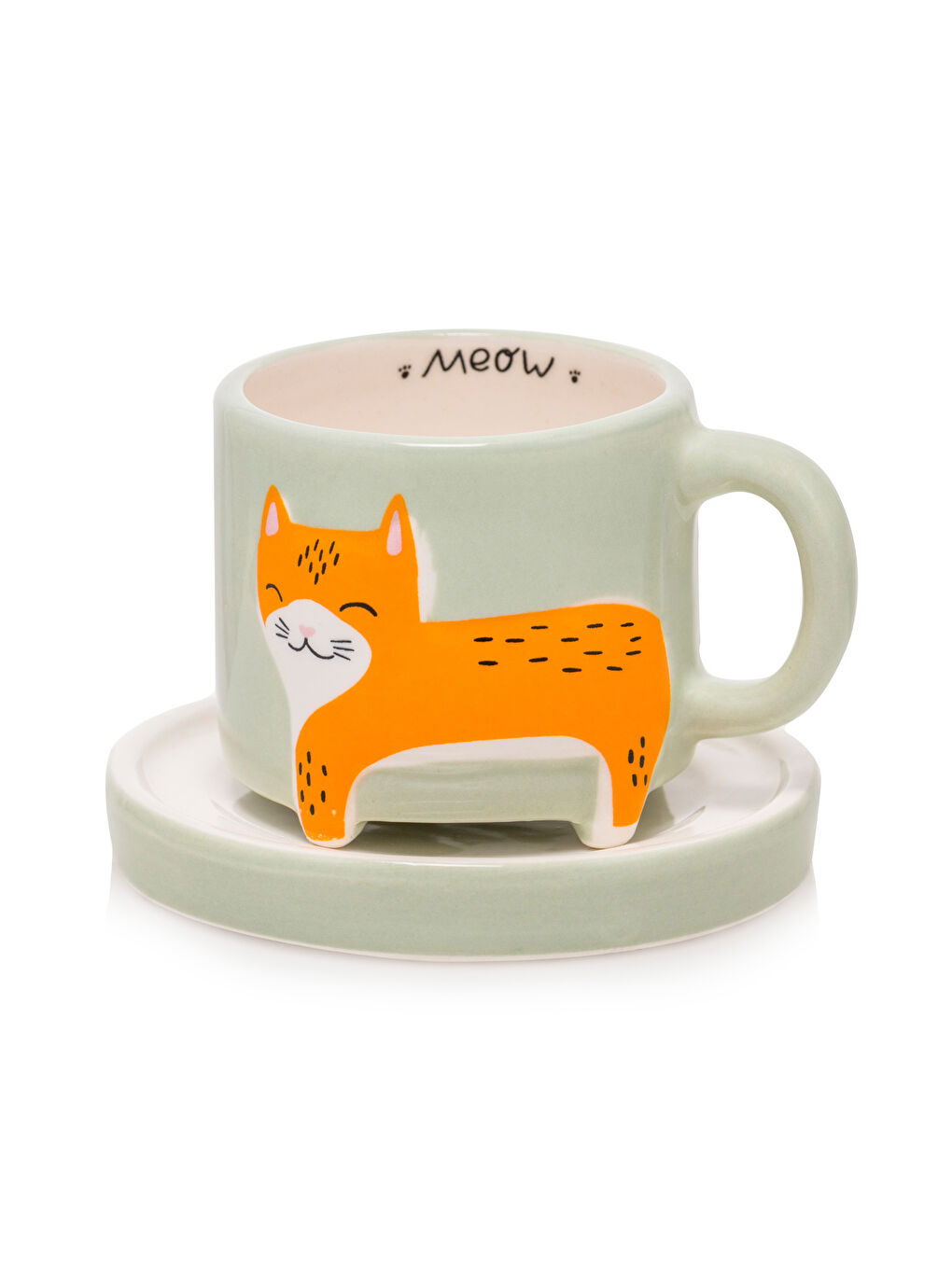 LCW HOME Karişik Kedi Figürlü 2 Kişilik Seramik Kahve Fincan Takımı 80 ml - 4