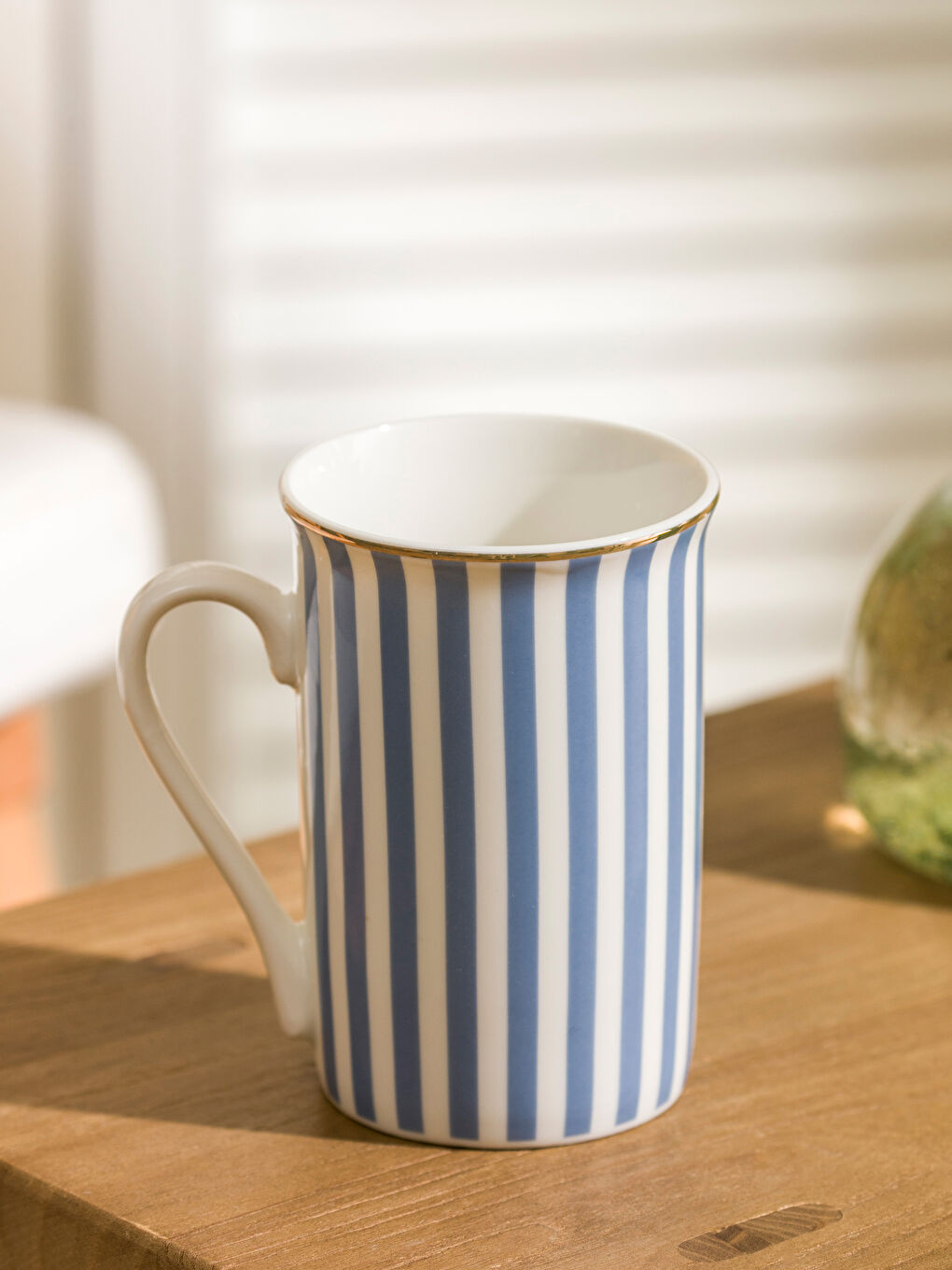 LCW HOME Mavi Çizgi Desenli Porselen Kupa 285 ml - 1