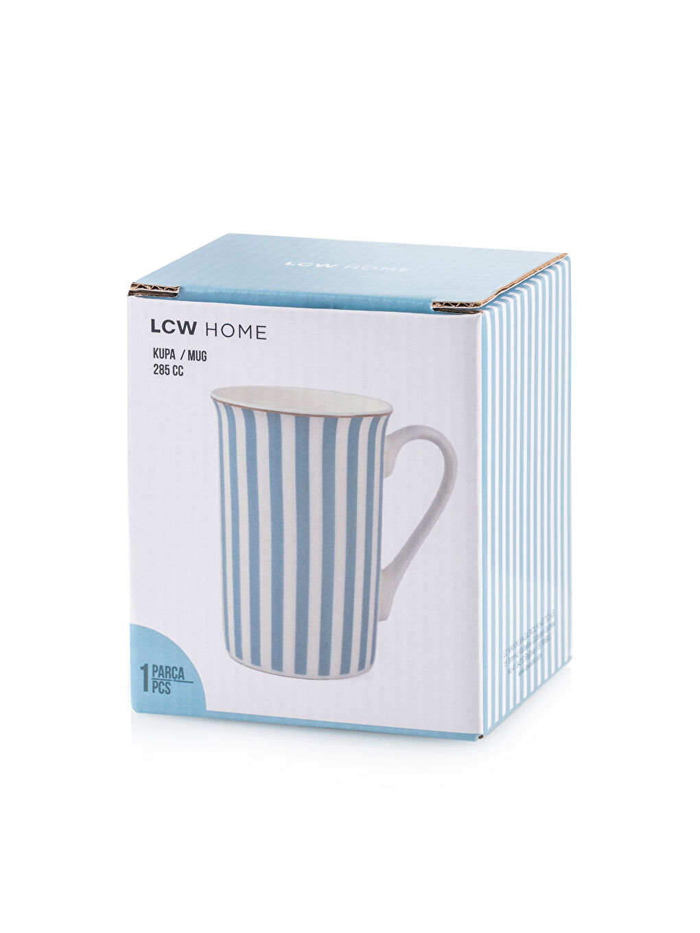 LCW HOME Mavi Çizgi Desenli Porselen Kupa 285 ml - 3