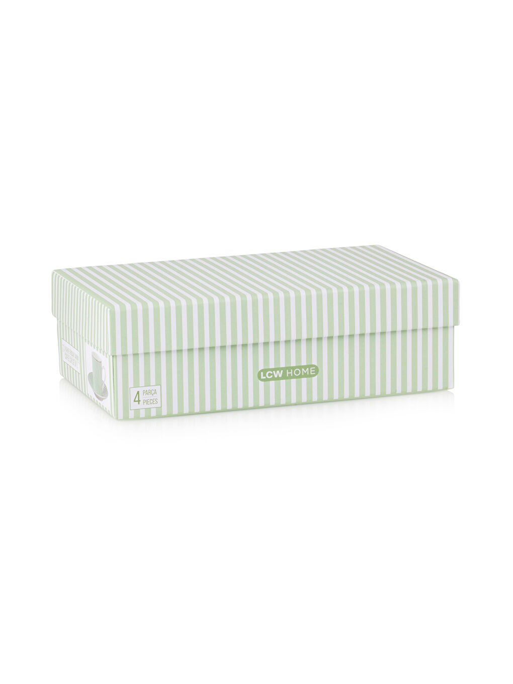 LCW HOME Yeşil Çizgi Desenli 2 Kişilik Porselen Kahve Fincan Takımı 90 ml - 3