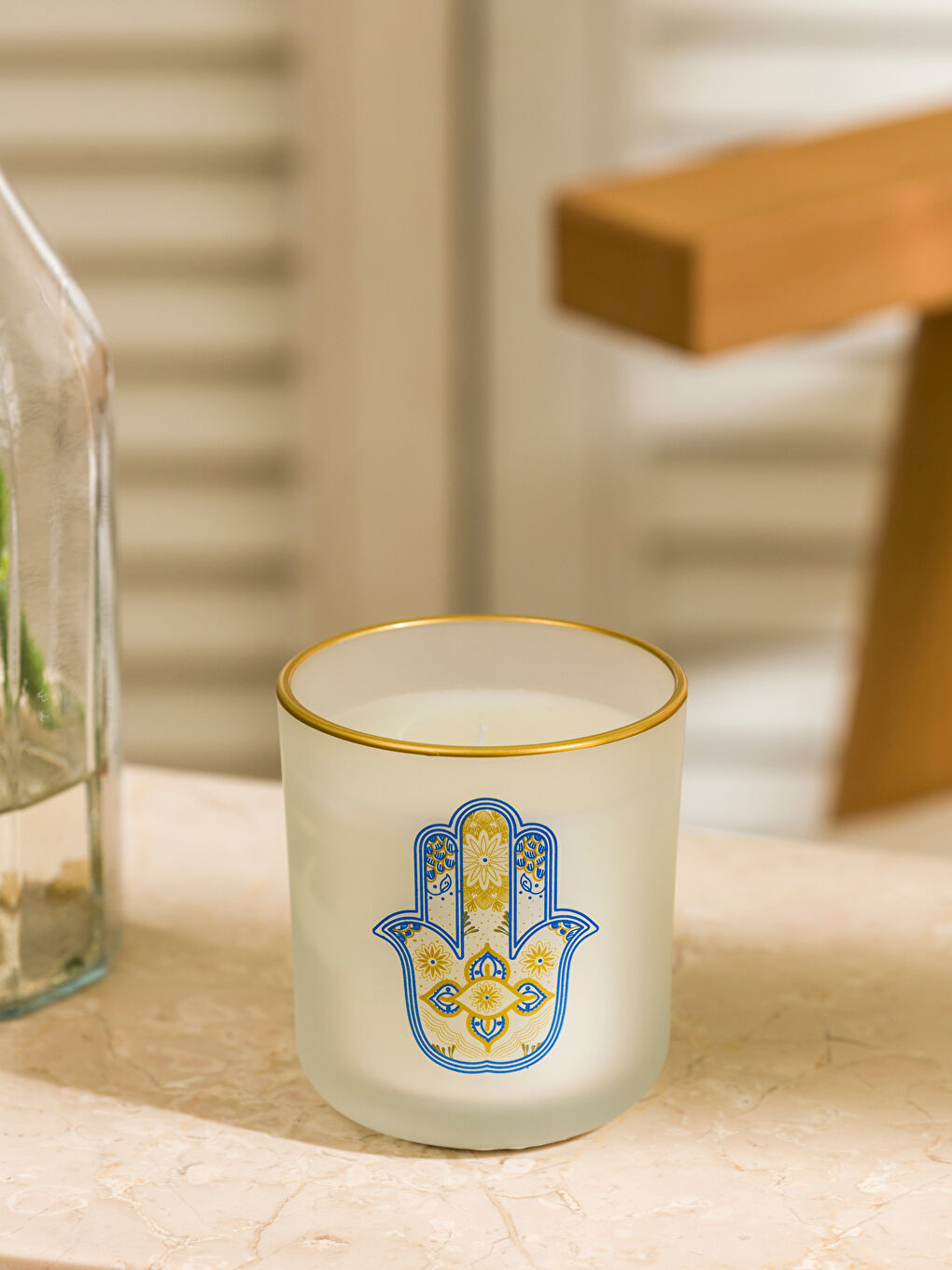 LCW HOME Sari Göz Baskılı Bardak Mum - 1