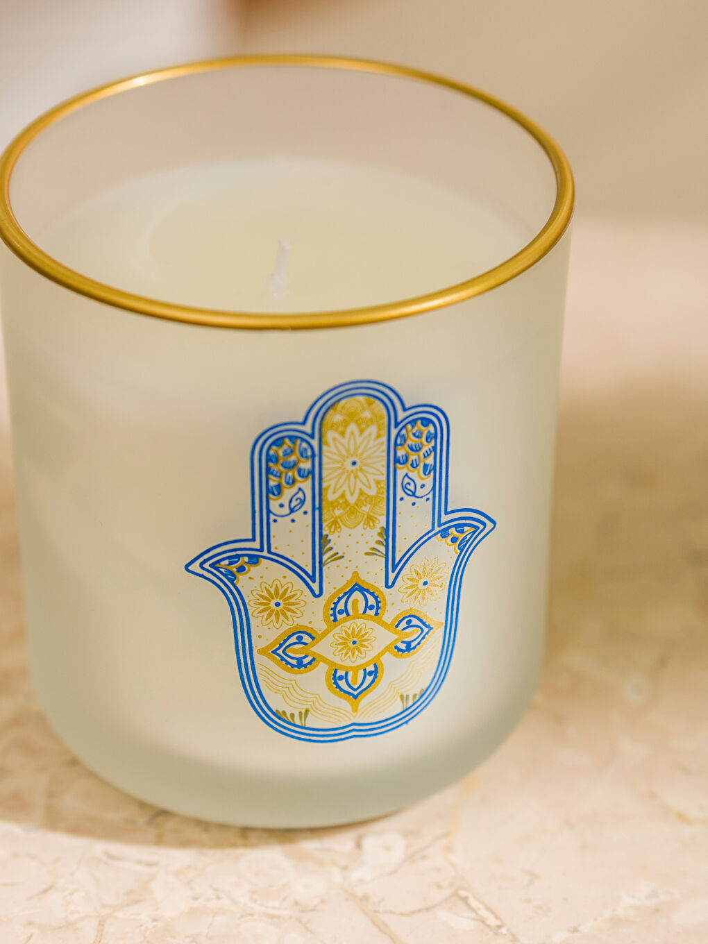 LCW HOME Sari Göz Baskılı Bardak Mum - 2
