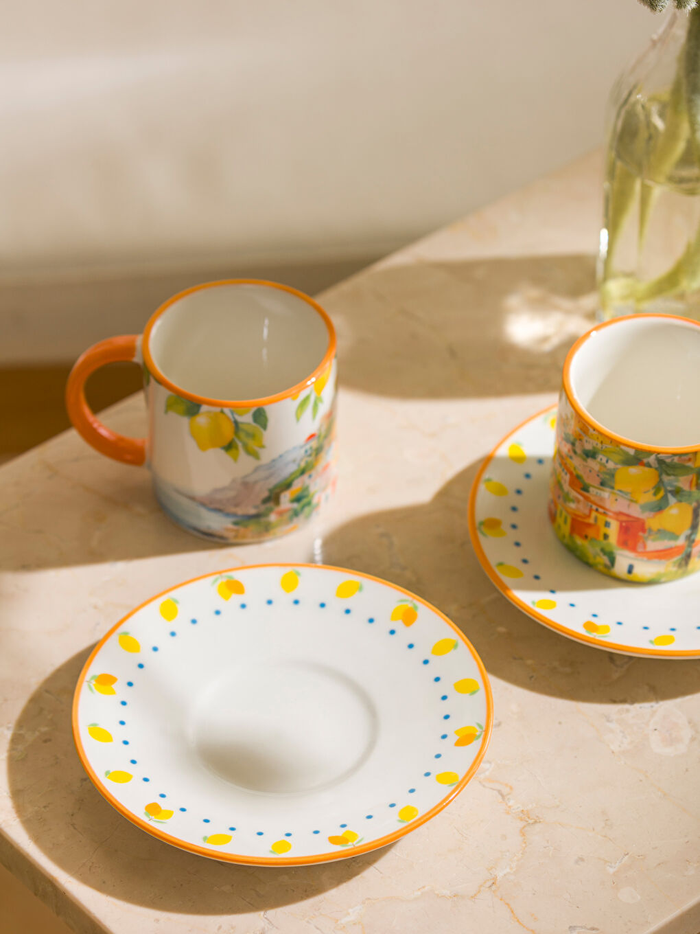 Karışık Çiçek Baskılı 2 Kişilik Porselen Kahve Fincan Takımı 90 ml-2