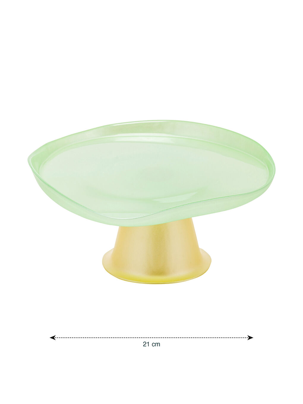 Turkuaz Ayaklı Cam Sunumluk 21 cm-4