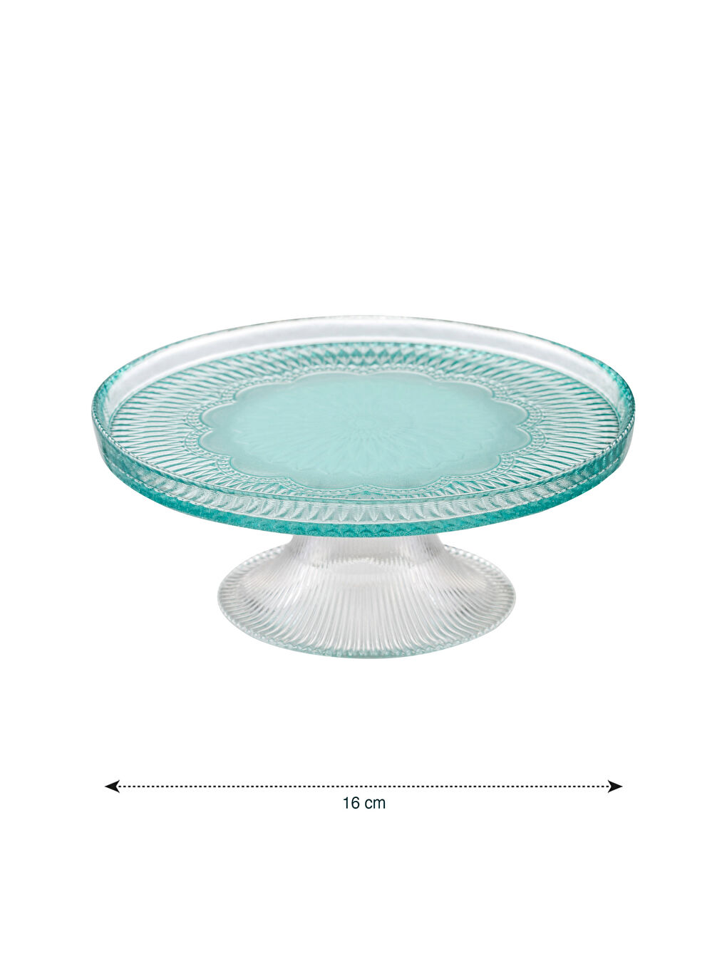 LCW HOME Turkuaz Dekoratif Cam Ayaklı Sunumluk 16 cm - 4