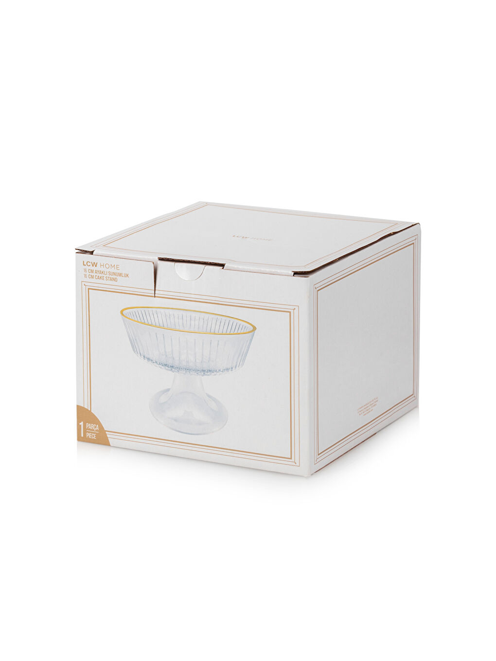 Renksiz Cam Ayaklı Sunumluk 16 cm-3