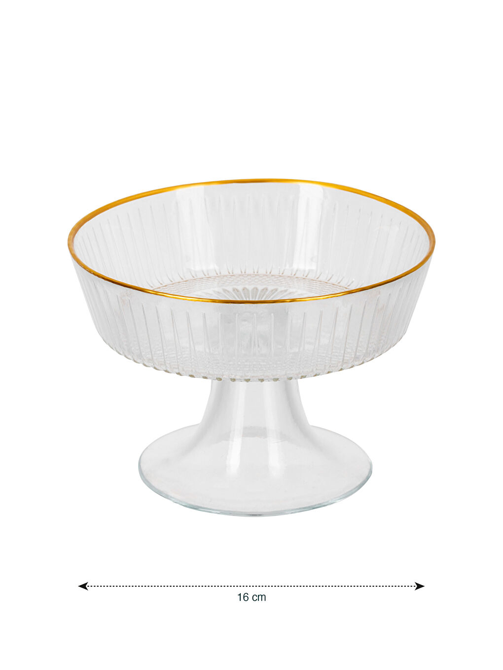 Renksiz Cam Ayaklı Sunumluk 16 cm-4