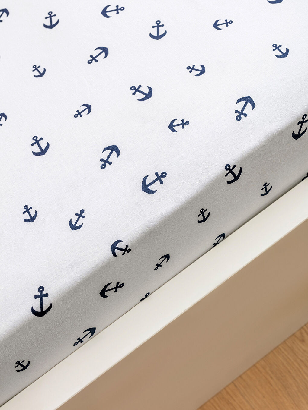 Anchor Printed Cotton Single Bed Fitted Sheet -S5H719Z8-J5E