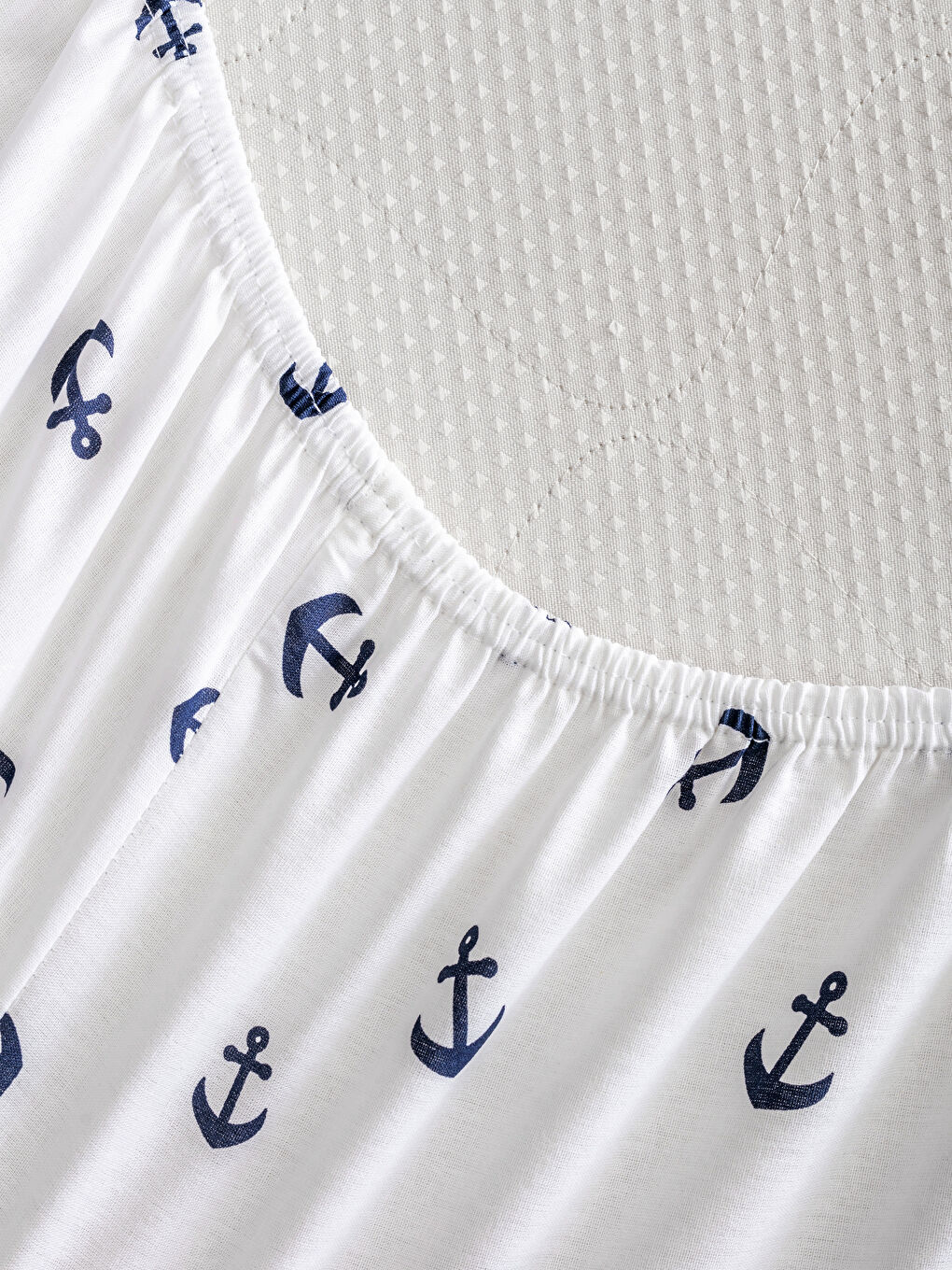 Anchor Printed Cotton Single Bed Fitted Sheet -S5H719Z8-J5E
