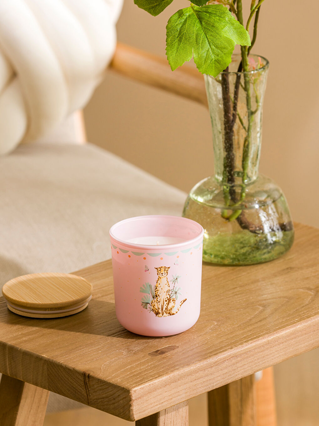 Karışık Ahşap Kapaklı Bardak Mum 190 gr-1