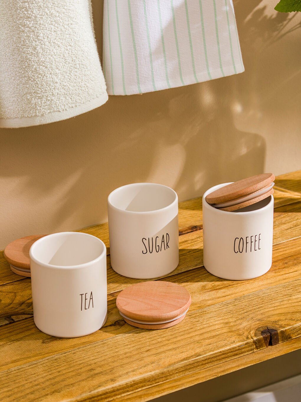 Karışık Baskılı Seramik Saklama Kabı Seti 3'lü-1