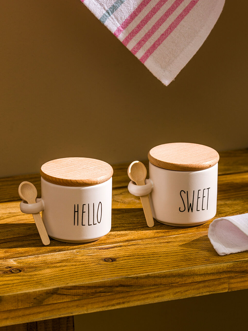 Karışık Ahşap Kapaklı Saklama Kabı 2'li