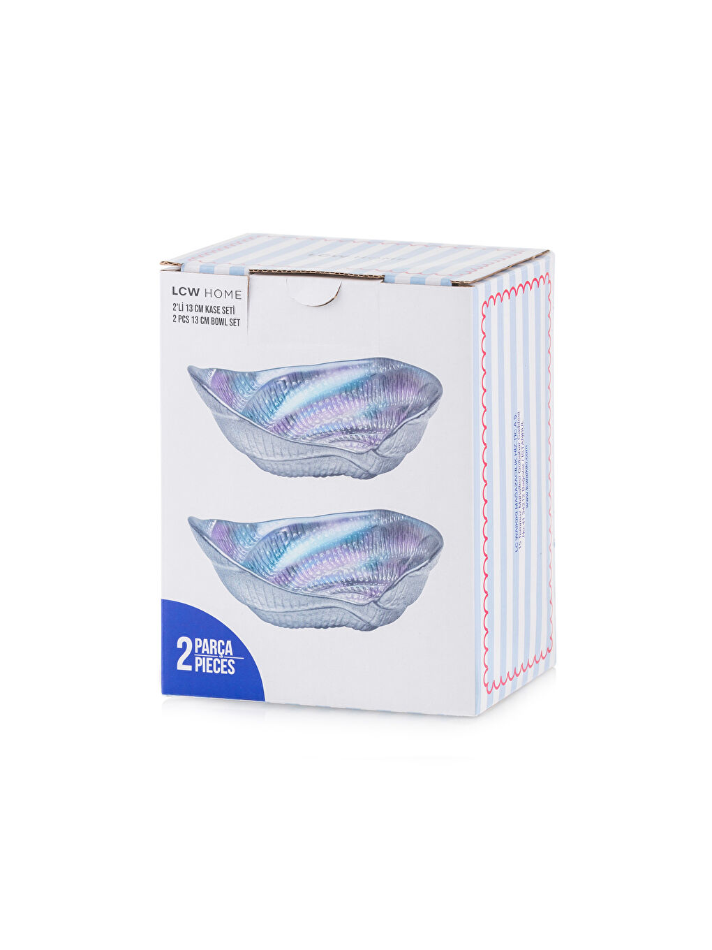 LCW HOME Gri Deniz Kabuğu Figürlü Çerezlik 2'li 13 cm - 3