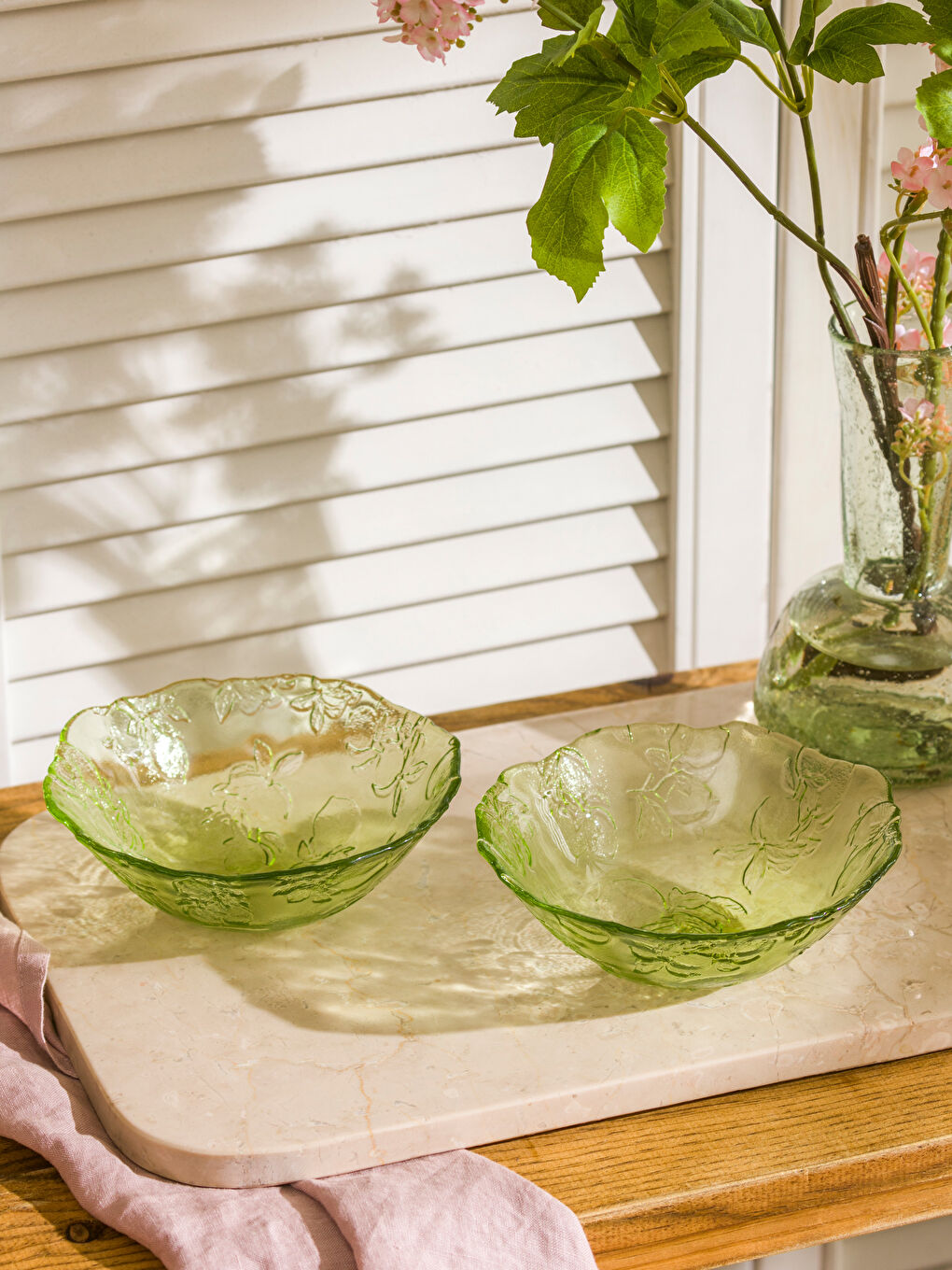 LCW HOME Yeşil Cam Kase Seti 2'li 15 cm