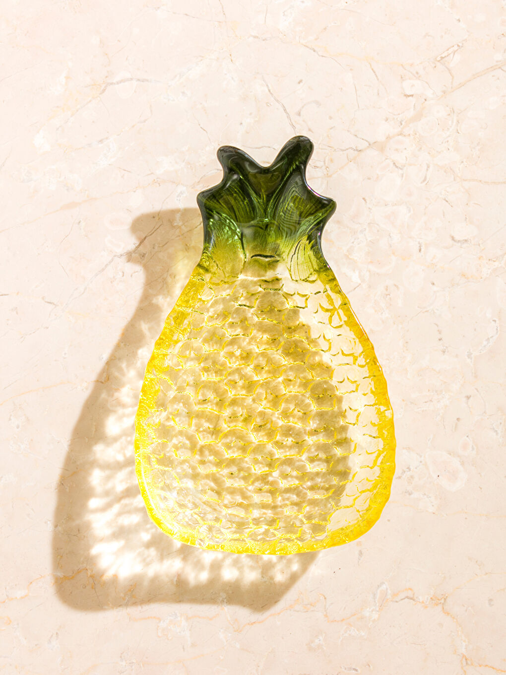 Sarı Ananas Figürlü Cam Çerezlik 16 cm-1