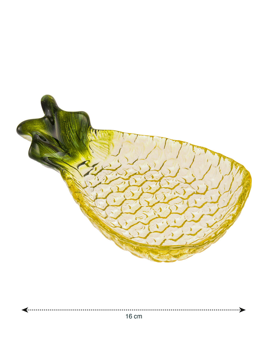 Sarı Ananas Figürlü Cam Çerezlik 16 cm-3