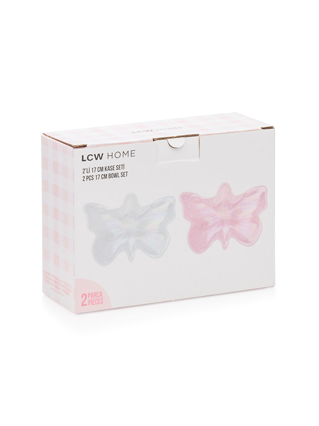LCW HOME Beyaz Kelebek Figürlü Cam Kase 2'li 17 cm - 3