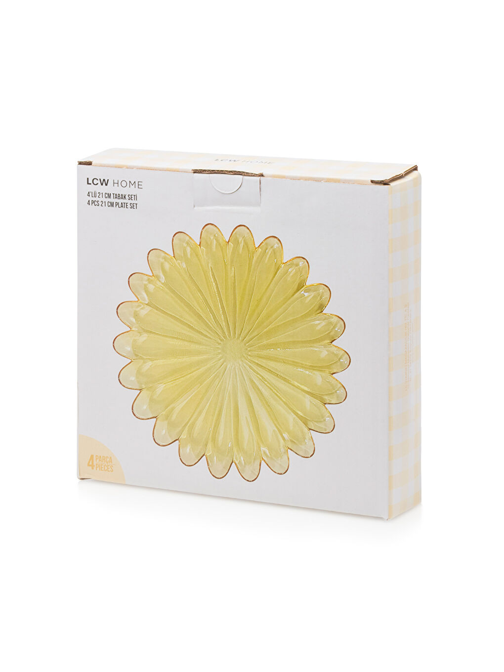 LCW HOME Yeşil Desenli Cam Tabak Seti 4'lü 21 cm - 3