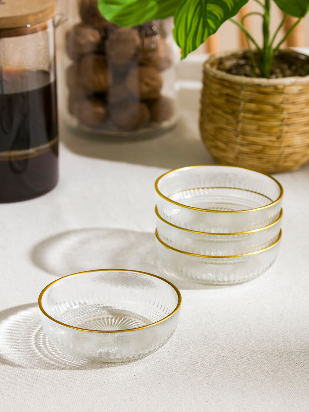 Patterned Glass Bowl Set 4-pack 10 cm -S5HJ30Z8-Q57