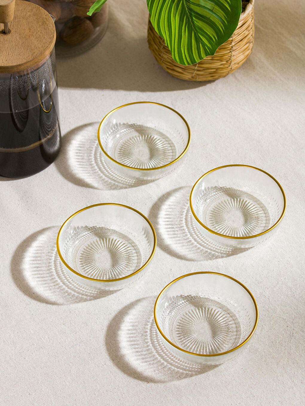 Patterned Glass Bowl Set 4-pack 10 cm -S5HJ30Z8-Q57