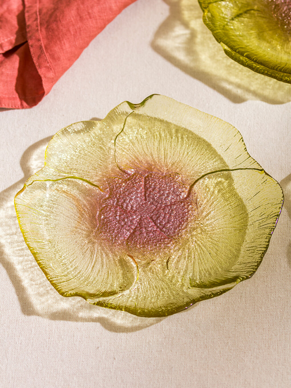 Flower Patterned Glass Plate Set 4-pack 19 cm -S5HL31Z8-M0T