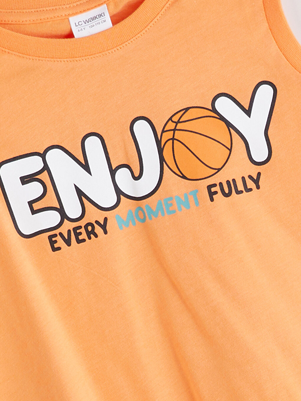 Turuncu Bisiklet Yaka Baskılı Erkek Çocuk Pijama Üst-1